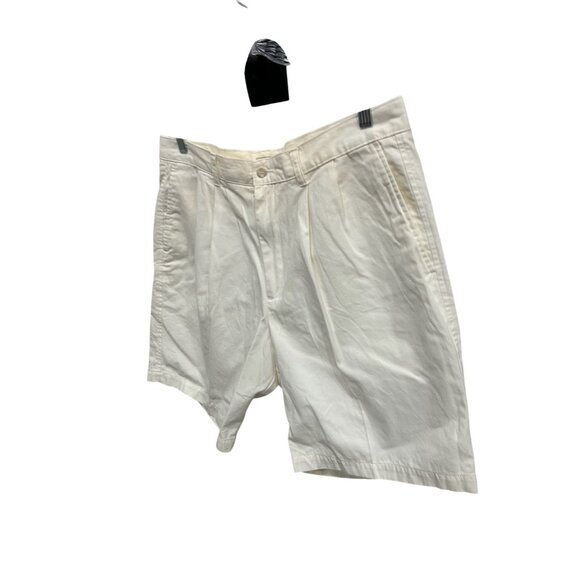 Dockers Mens Relaxed Fit Pleated White Cotton Shorts Sz 38 - Picture 3 of 11
